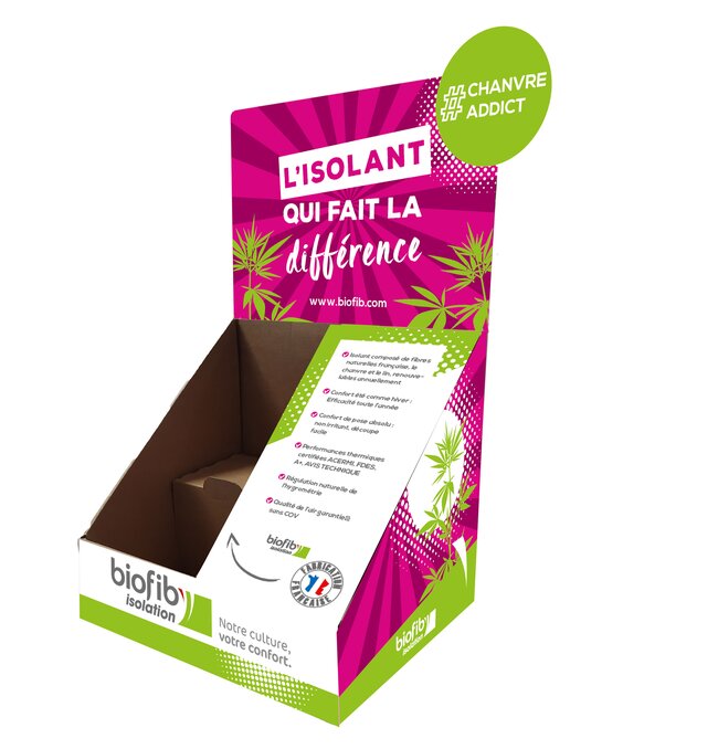 PLV de comptoir pour échantillons d'isolant