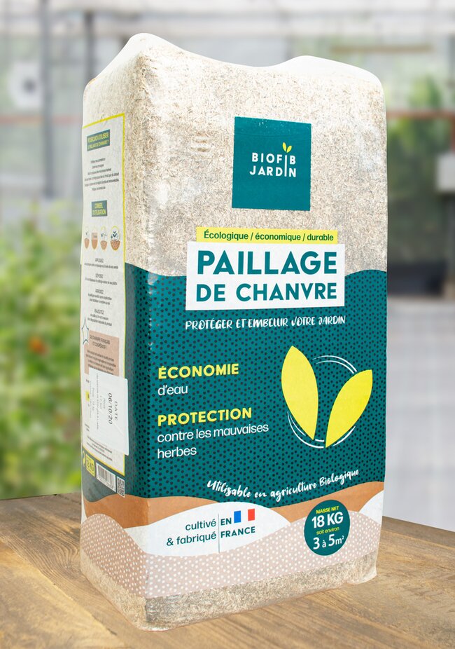 Création du packaging - paillage de chanvre en vrac 18 kg